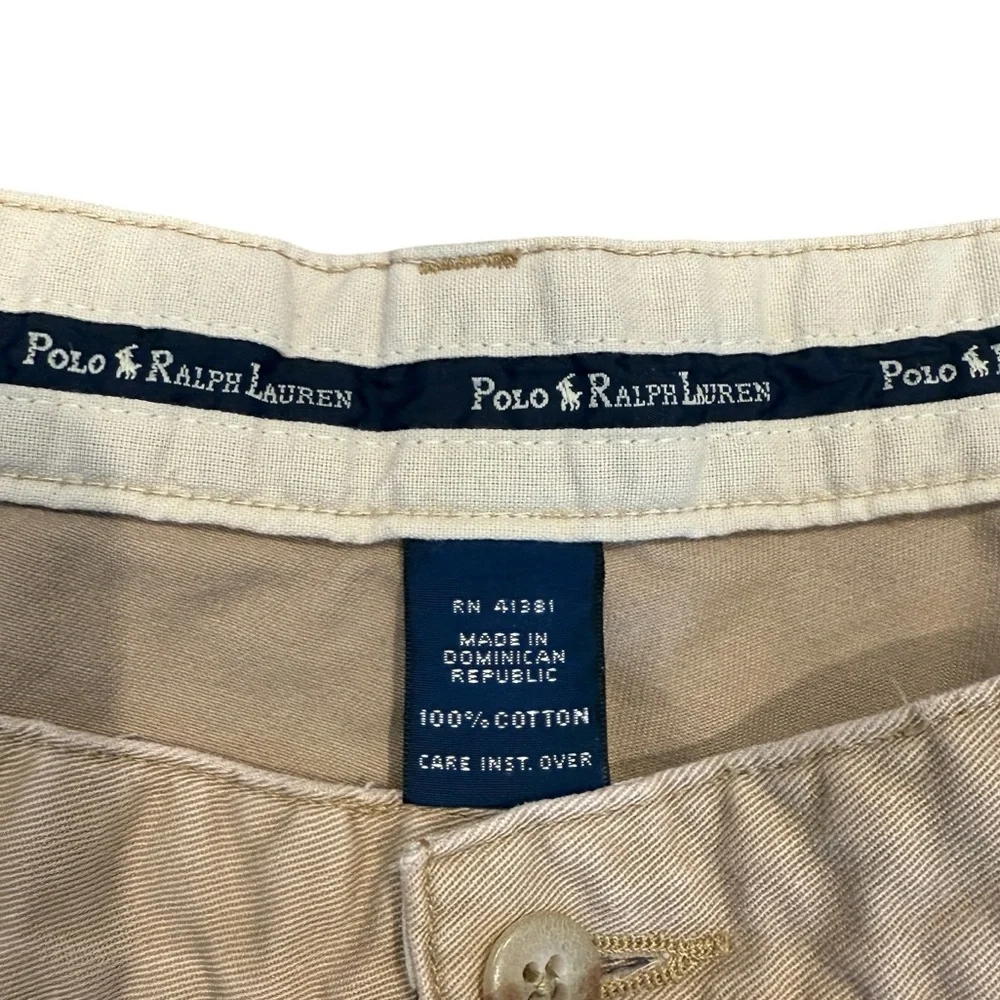 Vintage Polo Ralph Lauren Beige Pleated Chino Pants Casual Men's Sz 38x30 - Picture 5 of 6